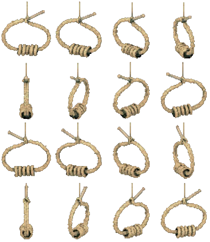 The noose, turning on itself: sixteen views rendered from the game itself.