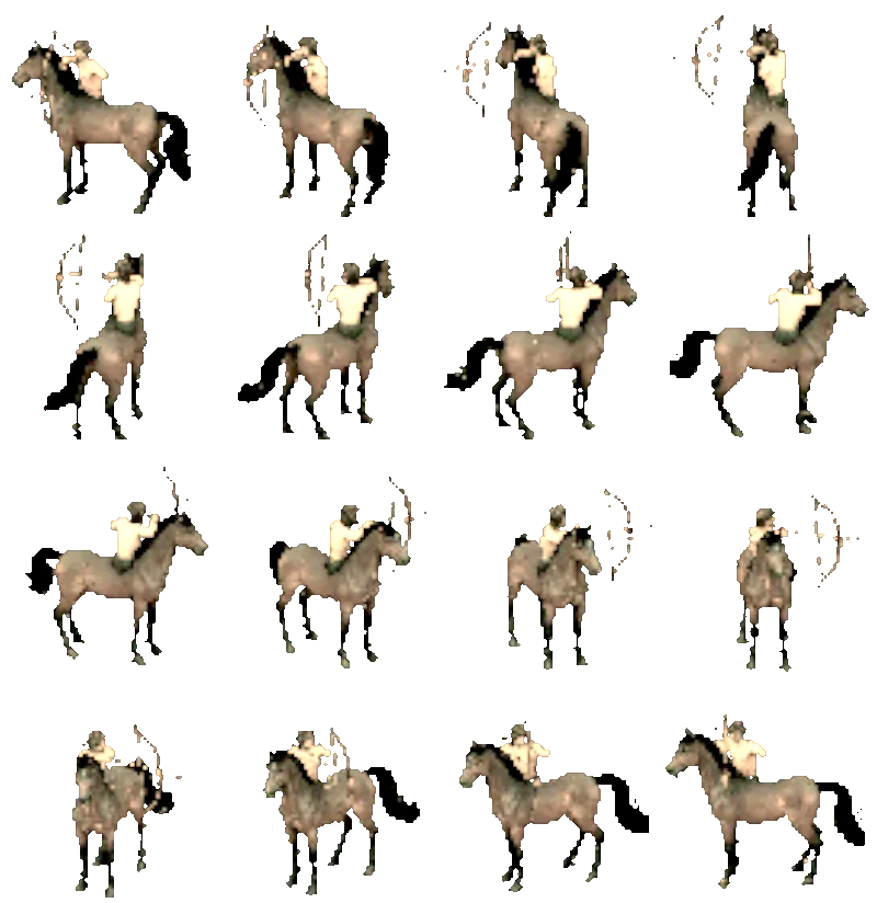 The Centaurs of Phlegethon, turning on itself: sixteen views rendered from the game itself.