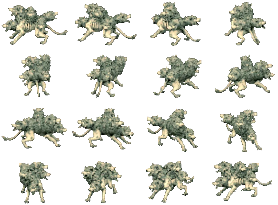 Cerberus, turning on itself: sixteen views rendered from the game itself.