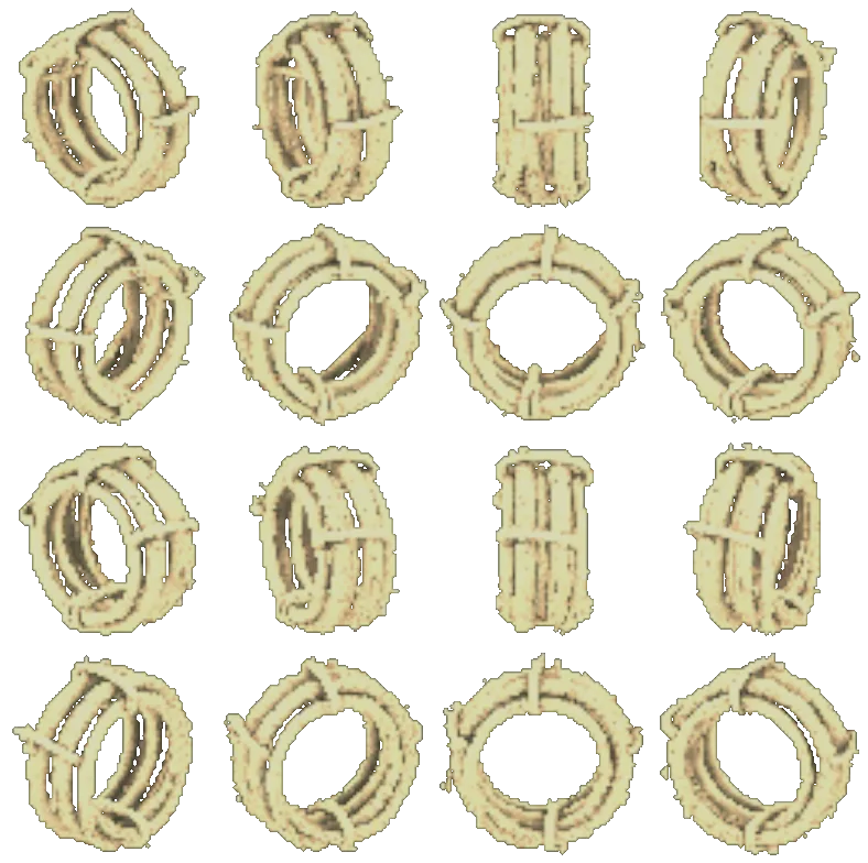 Hemp rope, turning on itself: sixteen views rendered from the game itself.