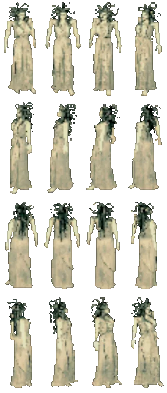 Medusa, turning on itself: sixteen views rendered from the game itself.