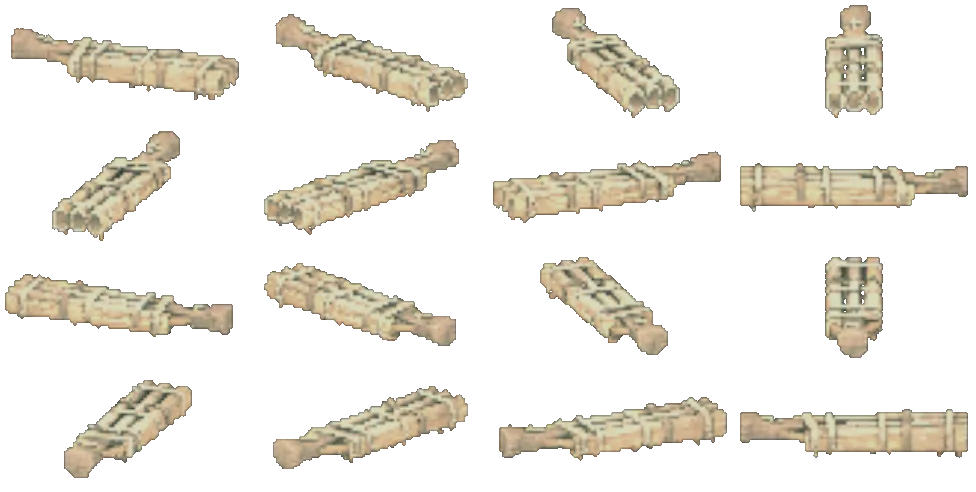 Ribaldo, turning on itself: sixteen views rendered from the game itself.