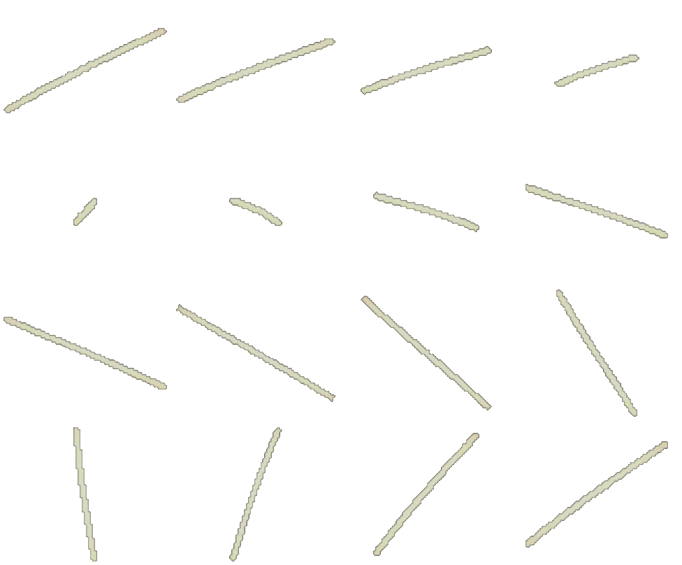 The wand, turning on itself: sixteen views rendered from the game itself.